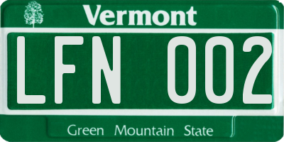 VT license plate LFN002