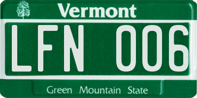VT license plate LFN006