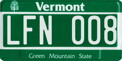 VT license plate LFN008
