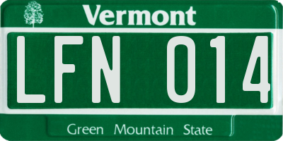 VT license plate LFN014