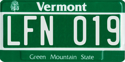 VT license plate LFN019