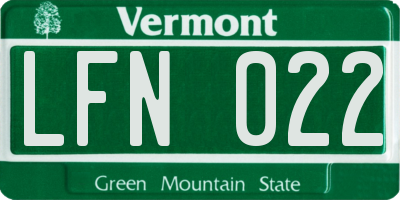 VT license plate LFN022