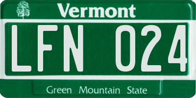 VT license plate LFN024