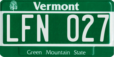 VT license plate LFN027
