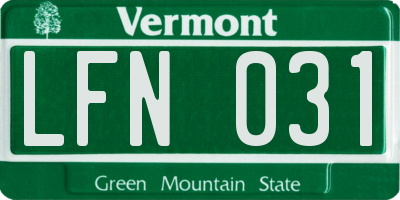 VT license plate LFN031