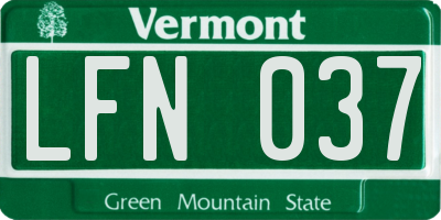 VT license plate LFN037