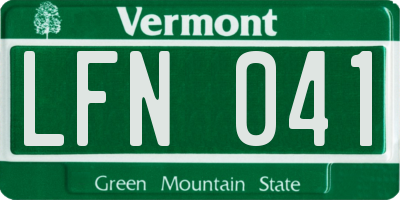 VT license plate LFN041