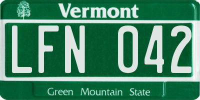 VT license plate LFN042