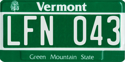 VT license plate LFN043