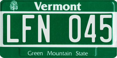 VT license plate LFN045