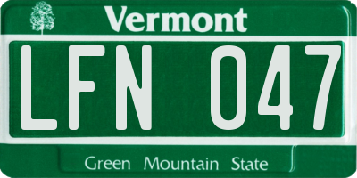 VT license plate LFN047
