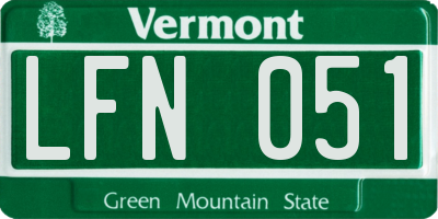 VT license plate LFN051