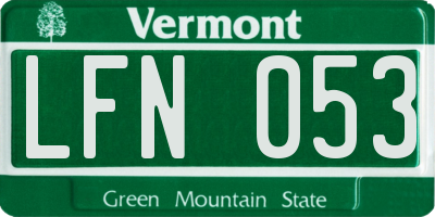VT license plate LFN053