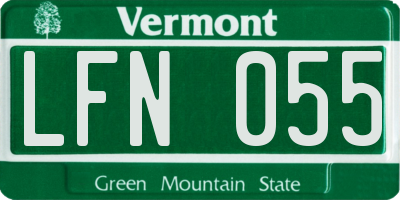 VT license plate LFN055