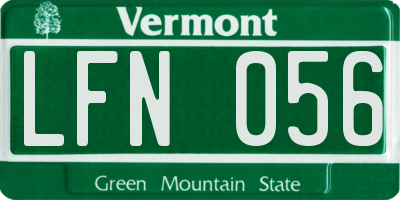 VT license plate LFN056