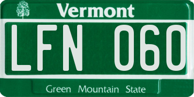 VT license plate LFN060