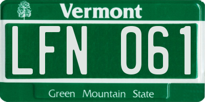 VT license plate LFN061