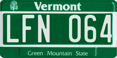VT license plate LFN064