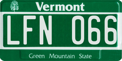 VT license plate LFN066