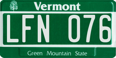 VT license plate LFN076
