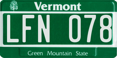 VT license plate LFN078