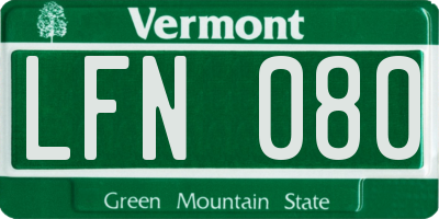 VT license plate LFN080