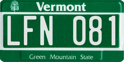 VT license plate LFN081