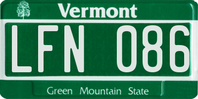 VT license plate LFN086