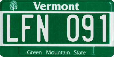 VT license plate LFN091