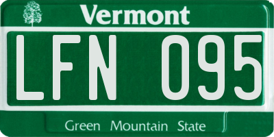 VT license plate LFN095