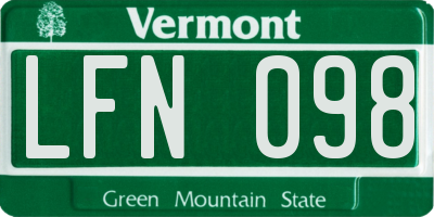 VT license plate LFN098