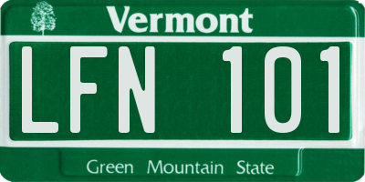 VT license plate LFN101