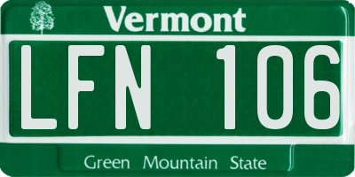 VT license plate LFN106