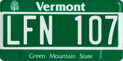 VT license plate LFN107