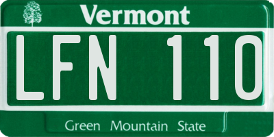 VT license plate LFN110