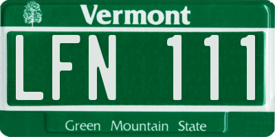 VT license plate LFN111