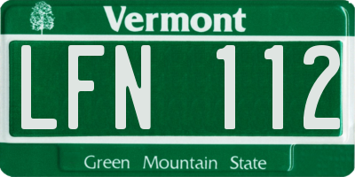 VT license plate LFN112