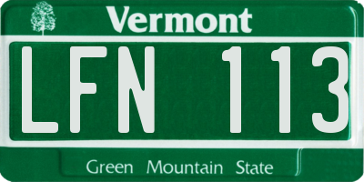 VT license plate LFN113