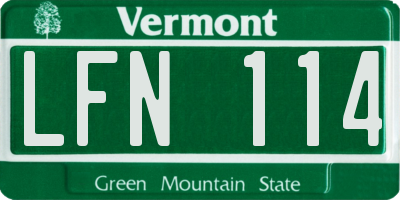 VT license plate LFN114
