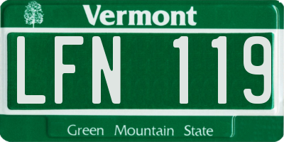 VT license plate LFN119