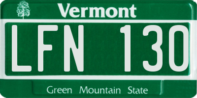 VT license plate LFN130