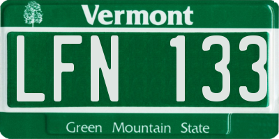 VT license plate LFN133
