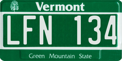 VT license plate LFN134