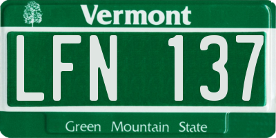 VT license plate LFN137