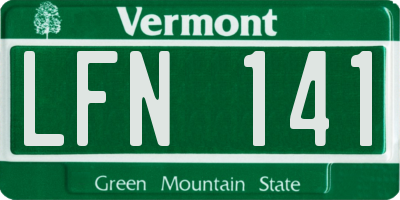 VT license plate LFN141