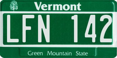 VT license plate LFN142