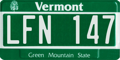 VT license plate LFN147