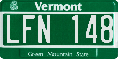 VT license plate LFN148