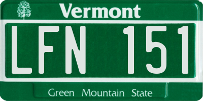 VT license plate LFN151