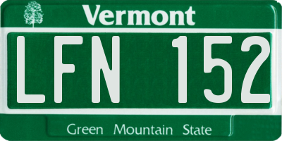 VT license plate LFN152